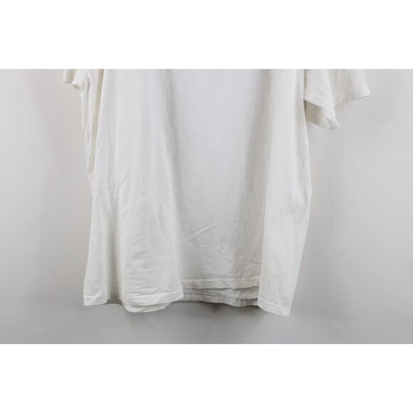 Vintage 90s Guess Mens OSFA Spell Out Big Logo Short Sleeve T-Shirt White USA - Picture 13 of 13